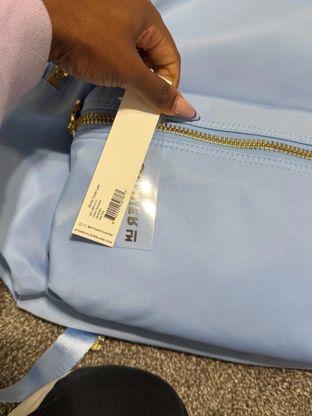 Stoney Clover Lane Periwinkle Light Blue Backpack